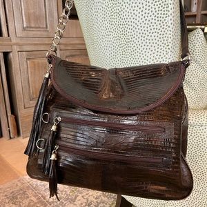 Brown Italian Snake Skin Bag